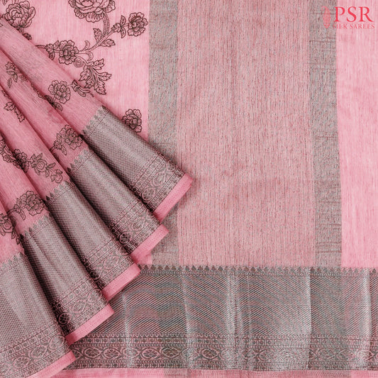 Puce Pink Bamboo Silk Sarees
