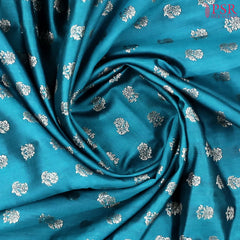 Peacock Blue Chiniya Silk Saree