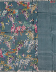 Dark Turquoise Kadhi Tussar Silk Saree