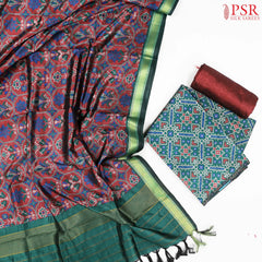 Pine Green Soft Patola Dress Material