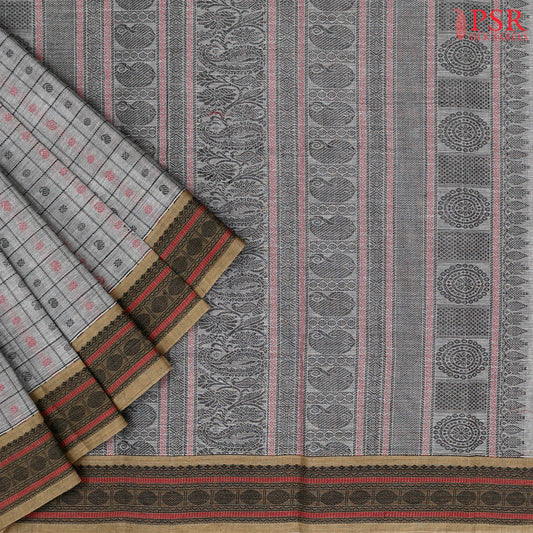 Grey Kalakshetra Kovai Cotton Saree