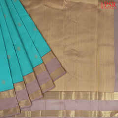 Turquoise Blue Fancy Kanchipuram Silk Saree
