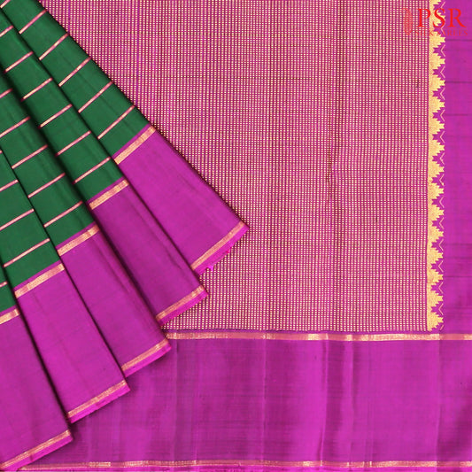 Dark Green Kanchipuram Silk Saree