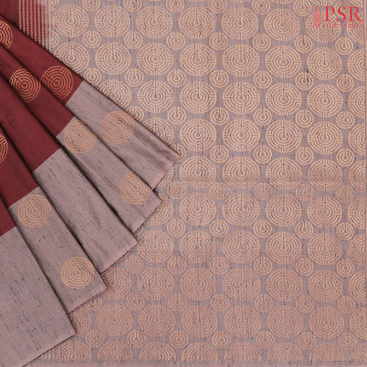 Maroon Jute Art Silk Saree