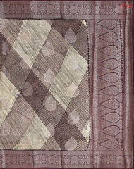 Beige & Brown Chanderi Silk Cotton Saree