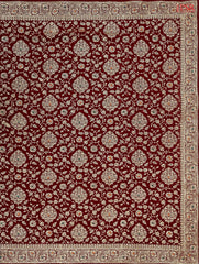 Maroon Georgette Laser Embroidery Saree