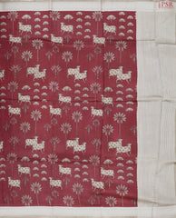 Maroon Munga Silk Saree