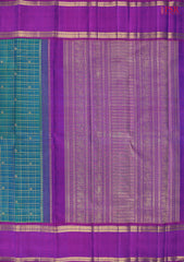 Teal Blue Kanchipuram Silk Saree