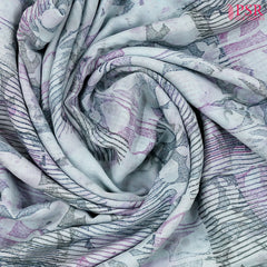 Light Steel Blue Mul Printed Cotton Saree