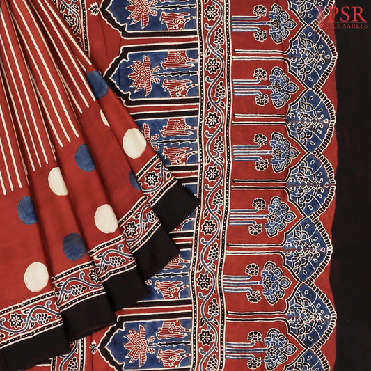 Vintage Red Modal Silk Saree