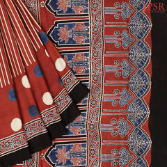 Vintage Red Modal Silk Saree