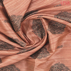 Coral Peach Semi Banaras Saree