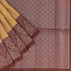 Mustard Brown Soft Silk Saree