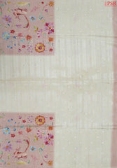 Beige & Peach Semi Dupion Saree