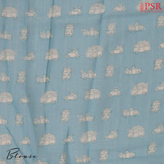 Floral White Linen Saree