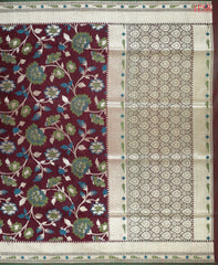 Rosewood Brown Banaras Silk Saree