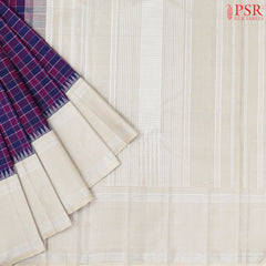 Dark Blue & Pink Kanchipuram Silk Saree