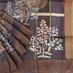 Cedar Brown Kadhi Tussar Silk Saree