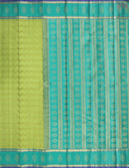 Light & Olive Green Kanchipuram Silk Saree