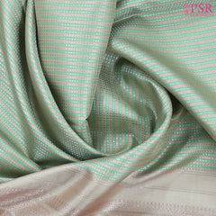 Green & Beige Kanchipuram Jacquard Silk Saree