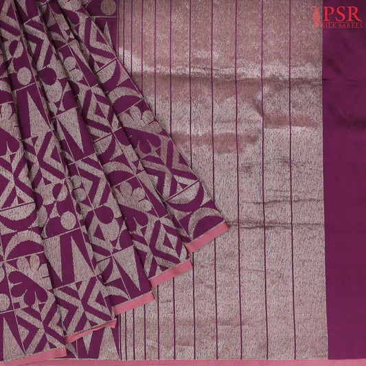 Tyrian Purple Banarasi Silk Saree