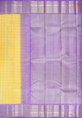 Yellow & Off White Kanchipuram Silk Saree