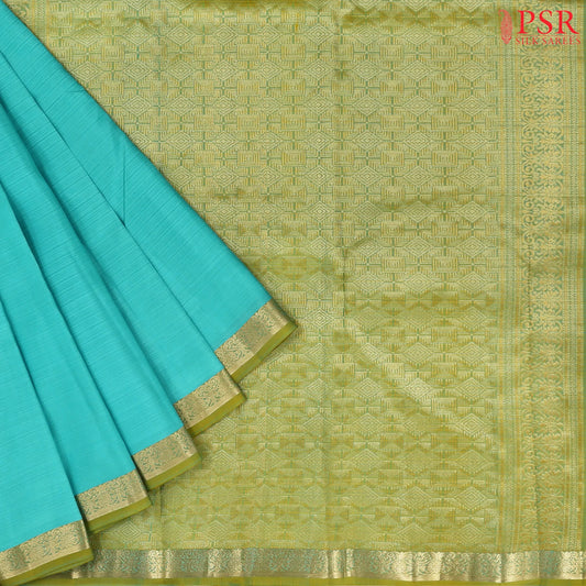 Turquoise Blue Arani Silk Saree