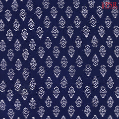Navy Blue Jaipur Cotton Print Running Material
