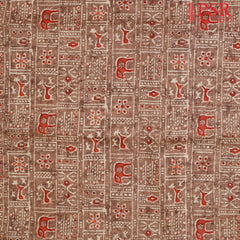 Tawny Brown Semi Tassar Print Running Material