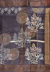 Cedar Brown Kadhi Tussar Silk Saree