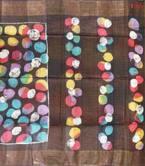 Dark Wood Brown Kadhi Tussar Silk Saree