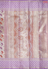 Golden Purple Kanchipuram Jacquard Tissue Silk Saree