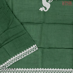 Canadian Pine Green Pure Silk Cotton Dress Material