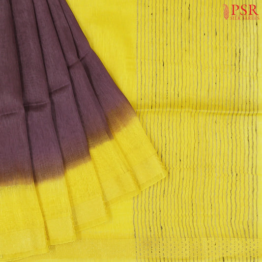 Dark Mauve Purple Semi Tussar Saree