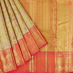Citrus Green Kanchipuram Tissue Silk Saree
