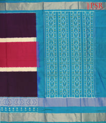 Tricolor Pochampally Silk Ikat Saree