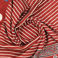 Vintage Red Modal Silk Saree