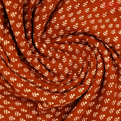 Brown Cotton Print Running Material