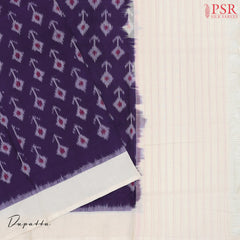 Off White Ikkat Cotton Dress Material