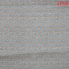 Dusty White Semi Tassar Ikkat Print Running Material