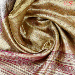Metallic Gold Kanchipuram Jacquard Tissue Silk Saree