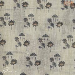 Tussar Beige Linen Saree