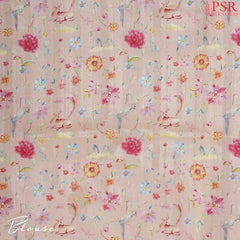 Beige & Peach Semi Dupion Saree