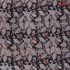Black Jaipur Cotton Printed Saree
