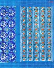 Royal Blue Pashmina Ikkat Silk Saree