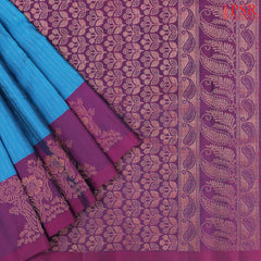 Chintamani Blue Soft Silk Mix Saree