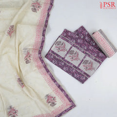 Chinese Violet Cotton Dress Material