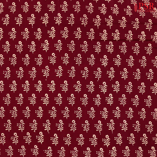 Wine Purple Jaipur Cotton Print Running Material