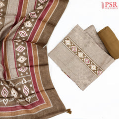 Olive Khaki Jute Dress Material