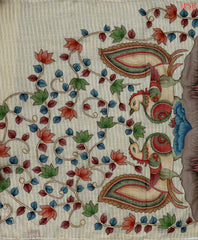 Beige Tissue Linen Embroidery Saree